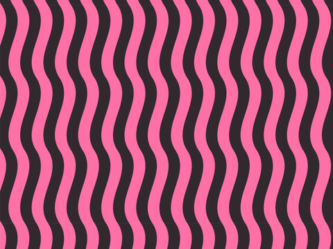 Vibrant pink and black wavy vertical stripe seamless pattern. Groovy psychedelic backdrop for festival clothing, edgy wrapping paper, phone cases, and digital screens