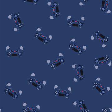 pattern controller gamepad cartoon. render gadget, toy device, computer object controller gamepad sign. seamless vector illustration