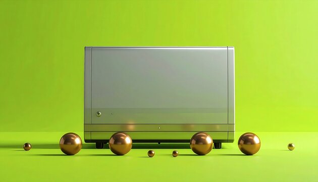 Brown metallic balls and rectangle object.