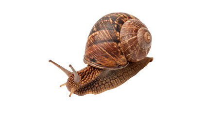Classic spiral brown snail shell animal skeletal isolated on a transparent background © PNG_MEGAStock