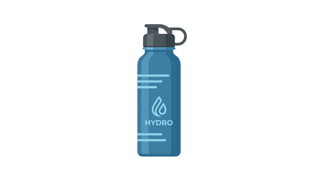 Blue water bottle, hydro flask, refillable container, eco friendly, outdoor hydration