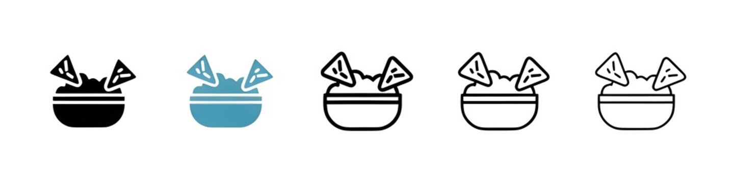 Guacamole vector icon set. Avocado dip vector symbol for UI design. Thin line customizable illustration. Contour symbol. Vector isolated outline drawing. Editable stroke