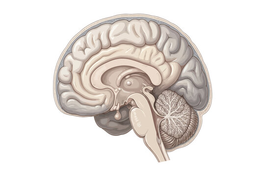 Labeled coronal section of human brain showing major internal structures.