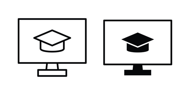 Online course icon minimal artwork pack