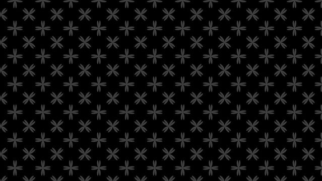 Simple Gray Flower Pattern in Black Background