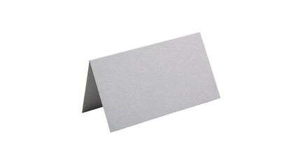 Blank horizontal folded white paper tent card sign mockup template isolated on transparent background cut out © Olga