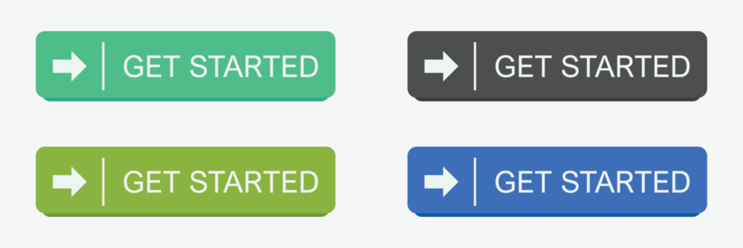 Get started button set for call to action design . EPS 10 . Vector Illustration .