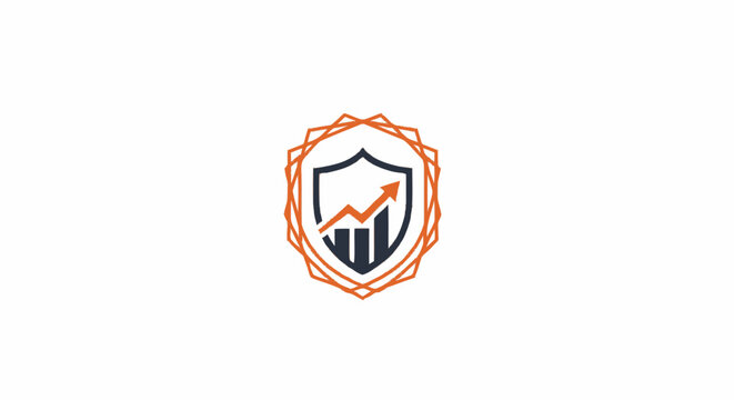 Financial growth shield logo icon representing secure investment and business success.