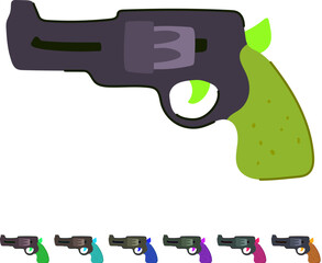 Fototapeta premium play cap gun toy cartoon. kids vintage, plastic noise, fun pretend play cap gun toy sign vector