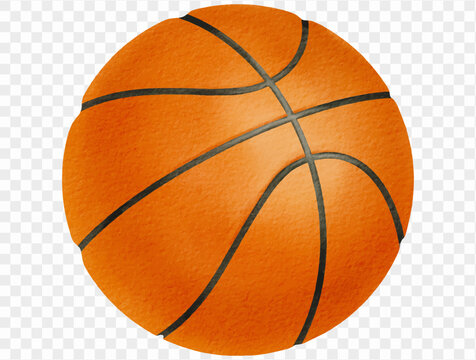 Watercolor basketball sports equipment isolated illustration Vector.