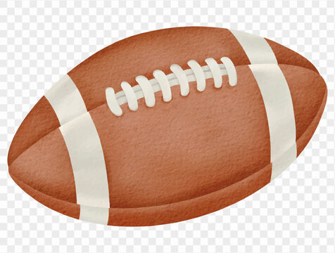 Watercolor football ball sports equipment isolated illustration Vector.