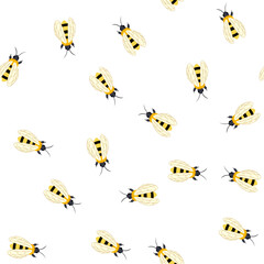 Fototapeta premium pattern colony bee cartoon. apiary beekeeping, wax sting, swarm comb colony bee sign. seamless symbol vector illustration