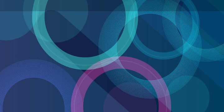 Abstract background featuring intersecting circles with vibrant colorful lines creating dynamic patterns for digital design art.