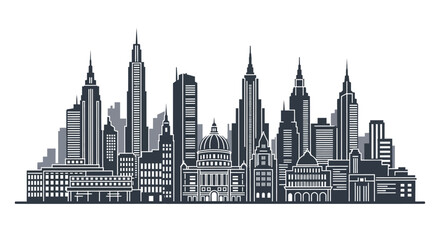 Obraz premium New York City Skyline Urban Buildings.