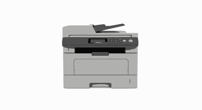 Office printer machine with paper tray.