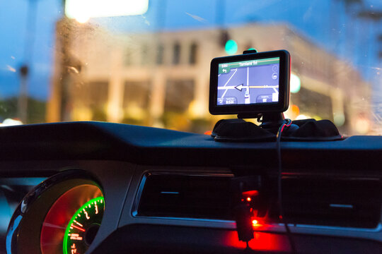 GPS device in a car satellite navigation system