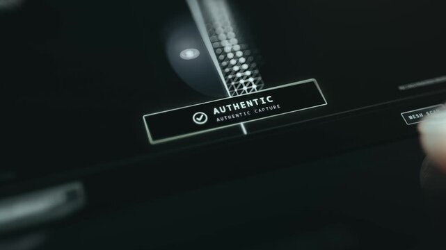 Media authenticity analysis tool confirming genuine capture with highlighted output