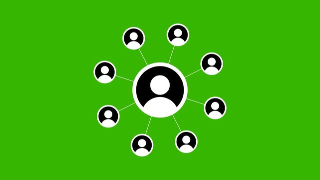 Network connections animation, global network connections and social networking on Green Background. Full HD. 4K