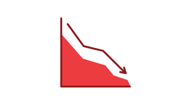 Red graph line chart decline.
