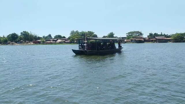 boat on the river in indonesia