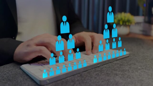  Scheme hierarchy management of corporate business. Organizational chart, company hierarchy, roles, team structure, showing connections between managers, employees, and departments.