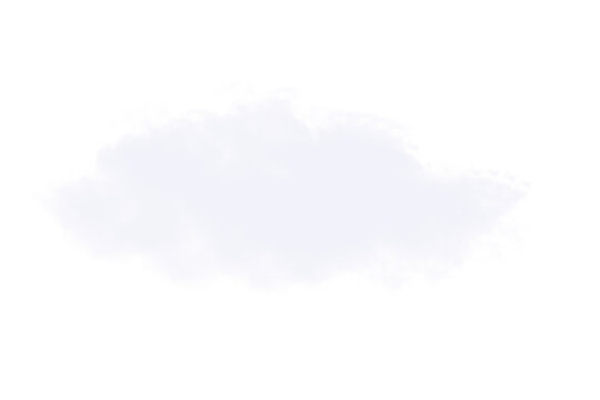 Fluffy white cumulus cloud floating in the sky captured with high detail to serve as a versatile weather element isolated for creative design on transparent background