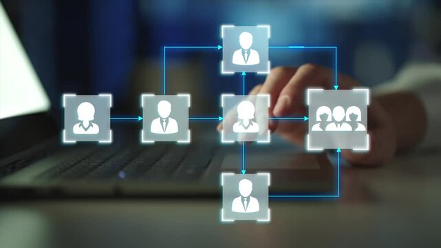  Scheme hierarchy management of corporate business. Organizational chart, company hierarchy, roles, team structure, showing connections between managers, employees, and departments.