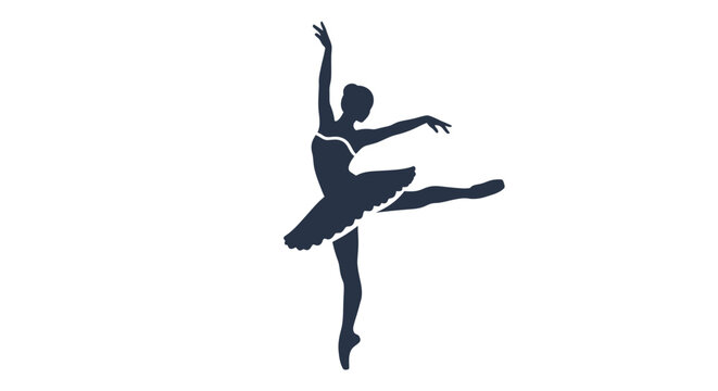 Silhouette of Female Ballet Dancer Leaping.