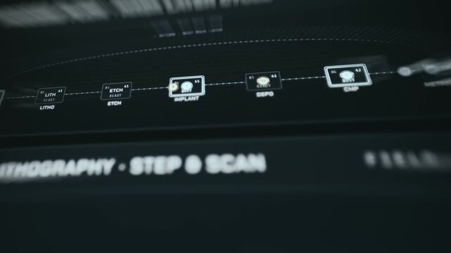 Semiconductor manufacturing process flow dashboard consisting of various steps