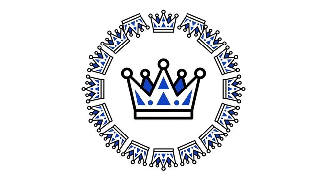 Crown symbols arranged in a circular decorative frame