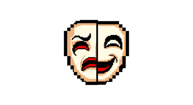 Theatrical comedy and tragedy masks.