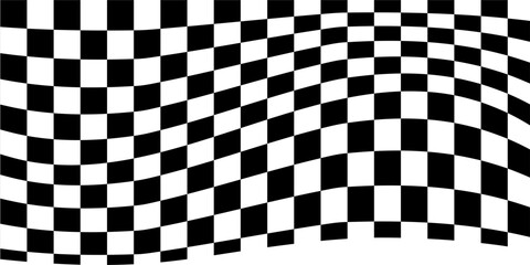 Obraz premium Racing Finish Flag Optical Illusion Graphic Design Element Abstract Black and White Checkered Pattern 3D Background
