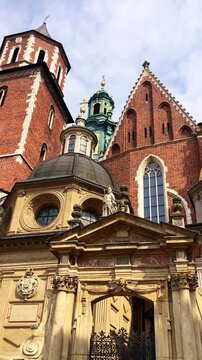 Historic Wawel Royal Castle State Art Collection preserves magnificent architecture and priceless cultural treasures overlooking the Vistula River in Krakow, Poland