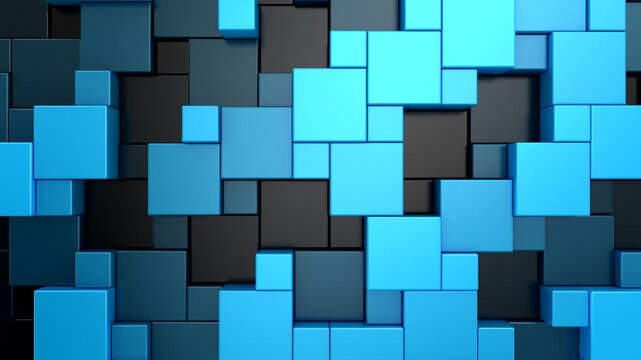 Background of Cubes. Abstract motion, loop, two color, 3d rendering, 4k resolution
