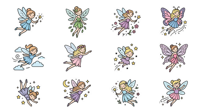 Cute Fairies Collection: Magical Beings with Wings and Wands