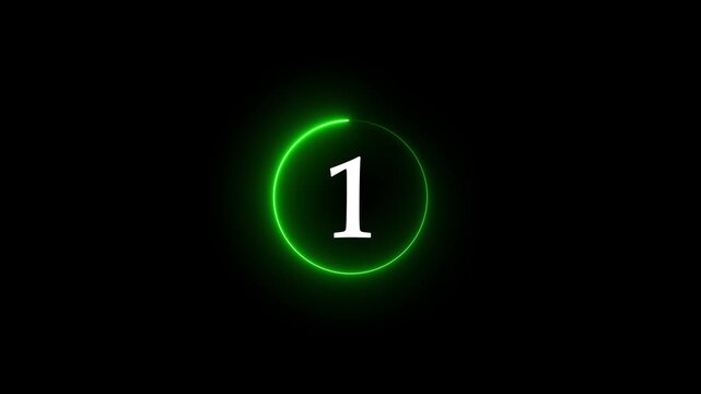 Random dial design. Circle countdown timer one minute animation from 5 to 0 second animation. Modern flat design with animation. neon circle and number looping animated