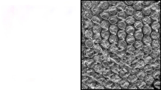 Gray, metallic, bubble wrap texture, close-up, industrial packaging material