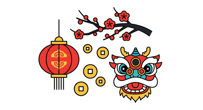 Chinese lion dance head mask.