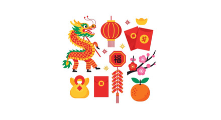 Fototapeta premium Chinese New Year Dragon Decorations.