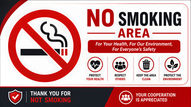 No smoking area sign with prohibited cigarette icon and warning symbols Instructions infographic design elements and business template icons for web, computer information layout, and website banner