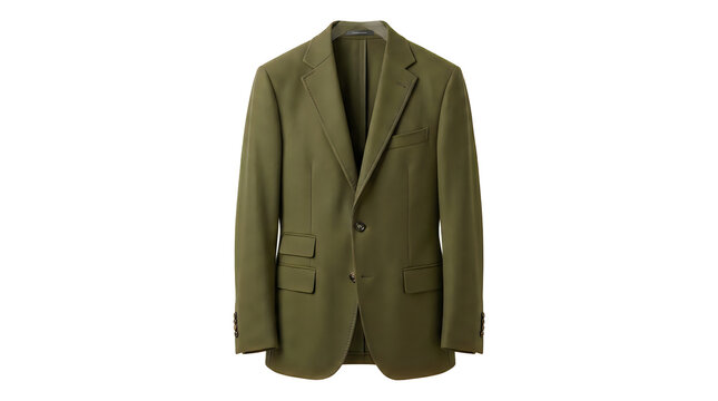 Classic olive green mens blazer jacket