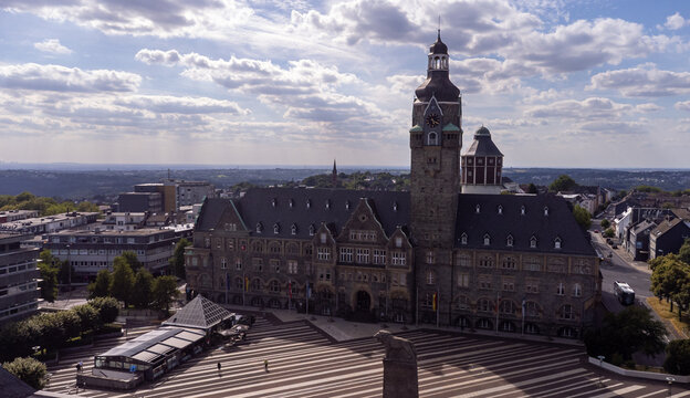 Aerial View of Remscheid Town Hall in the City Center, North Rhine-Westphalia, Germany