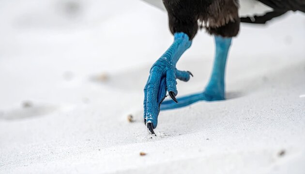 Blue footed booby bird foot.