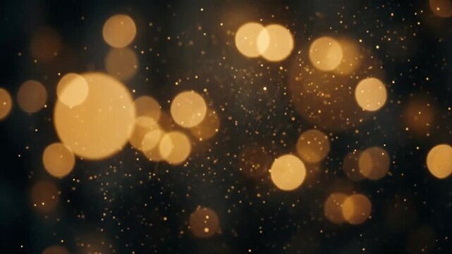 Abstract golden bokeh particles background for celebration