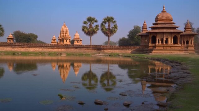 Nageshwar Jyotirlinga Temple reflection in a peaceful pond