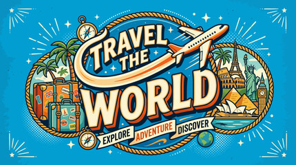 Fototapeta premium Travel the World: Explore, Adventure, Discover - Global Destinations Collage