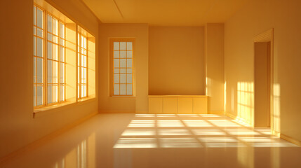 Fototapeta premium Sunlit minimalist interior