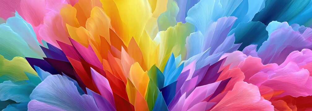 Vibrant Abstract Rainbow Color Explosion Background With Dynamic Textured Waves And Creative Art Design