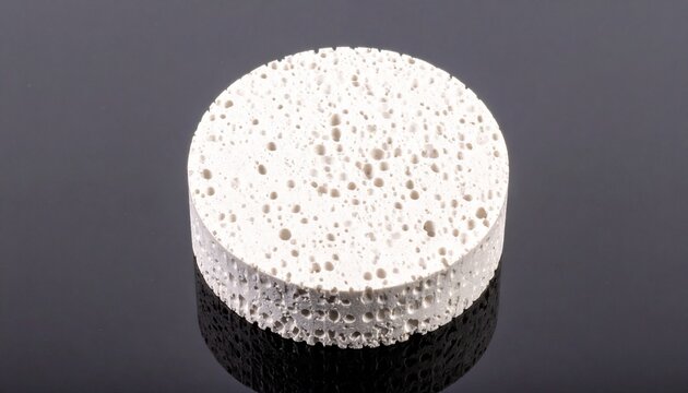 Close-up of a white foam coffee cup with holes.