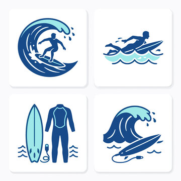 Surfing athlete on a wave board.